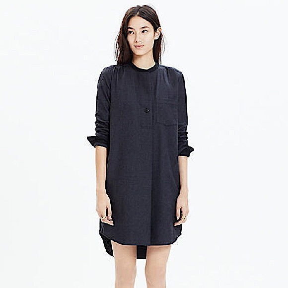 Flannel Latitude Shirtdress in Charcoal Grey